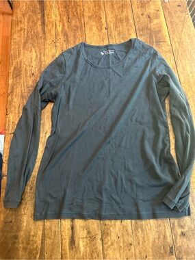 Long Sleeve Scoop Neck Tee Victoria Secret Tee Shop- Slate gray